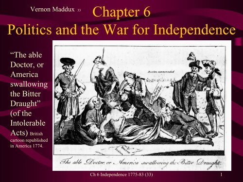Chapter 6: The War for Independence 1774-89 - Rose State College