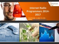 Internet Radio Programmers 2014-2017: Music Plays and Monetization Mainstays, Analysis, Trends