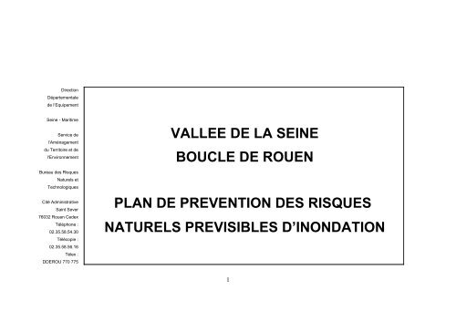 PPRI de la Vallée de Seine - Risques Majeurs et Environnement