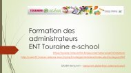 Formation des adminstrateurs ENT Touraine e-school - AcadÃ©mie d ...