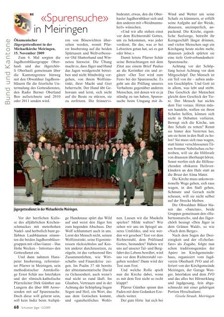 Montag 28. Dezember 2009 - Schweizer Jäger