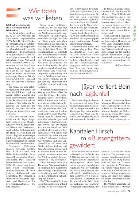 Montag 28. Dezember 2009 - Schweizer Jäger