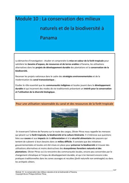 Module 10 : La conservation des milieux naturels et de la ... - 69 Nord