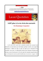 LQ 324 - Lacan Quotidien