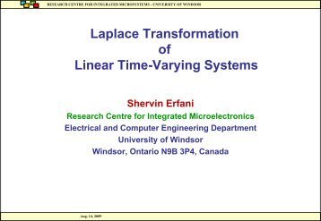 Laplace Transformation of Linear Time-Varying Systems - Research ...