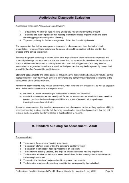 Audiological Diagnostic Evaluation - Audiological Society of Australia