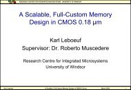 A Scalable, Full-Custom Memory Design in CMOS 0.18 um