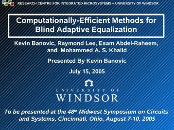Computationally-Efficient Methods for Blid Adaptive Equalization