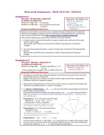 Homework Assignments â Math 119-01/02 â Fall 2013 Assignment ...