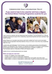 School Direct Flyer - NTU v5.pdf - Greenwood Dale Foundation Trust