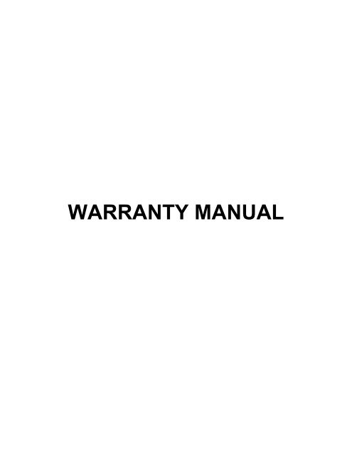 WARRANTY MANUAL - By Bigelow Homes