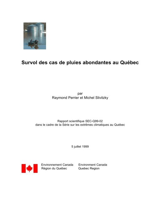 Survol des cas de pluies abondantes au Québec - climat du Québec