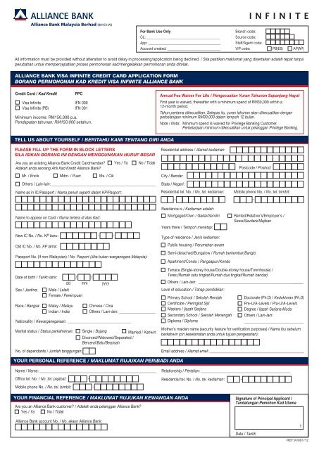 ABM.499.09.12 - CC Visa Infinite Form - Alliance Bank Malaysia ...