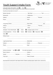 Client Intake Form - Mornington Peninsula Shire Youth Services