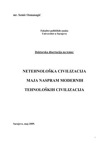 NETEHNOLOŠKA CIVILIZACIJA MAJA NASPRAM MODERNIH TEHNOLOŠKIH CIVILIZACIJA