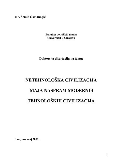 NETEHNOLOŠKA CIVILIZACIJA MAJA NASPRAM MODERNIH TEHNOLOŠKIH CIVILIZACIJA