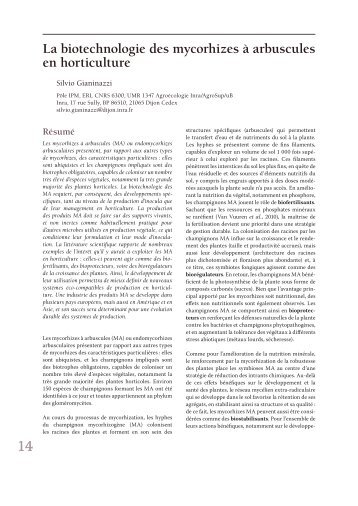 La biotechnologie des mycorhizes à arbuscules en ... - Jejardine.org