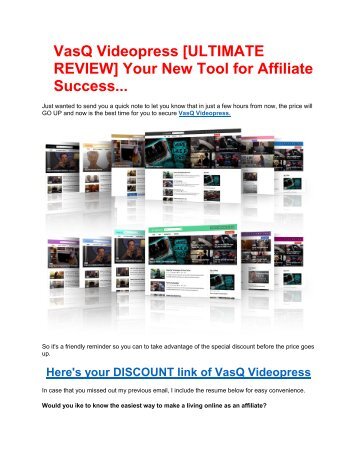 VasQ Videopress [ULTIMATE REVIEW] Your New Tool for Affiliate Success...