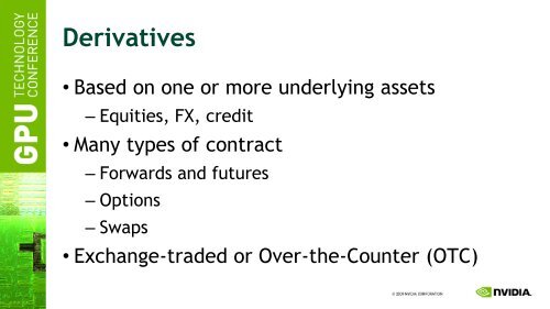 Computational Finance on the GPU