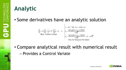 Computational Finance on the GPU