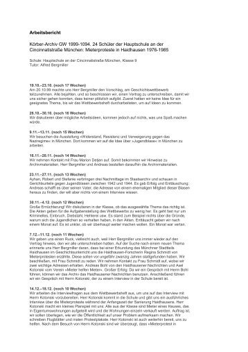Arbeitsbericht KÃ¶rber-Archiv GW 1999-1094. 24 ... - KÃ¶rber-Stiftung