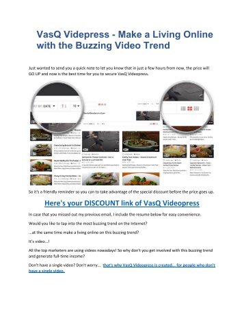 Ultimate review and 30% discount of VasQ Videopress 