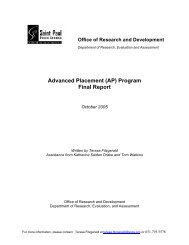 Advanced Placement (AP) Program Final Report - Data Center