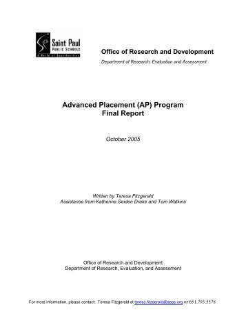 Advanced Placement (AP) Program Final Report - Data Center