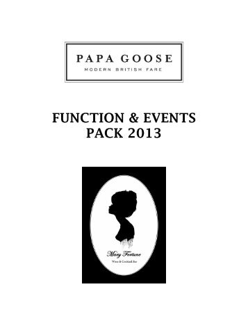 FUNCTION & EVENTS PACK 2013 - Papa Goose