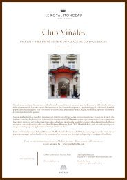 Raffles Paris inaugure son club Vinales - Le Royal Monceau