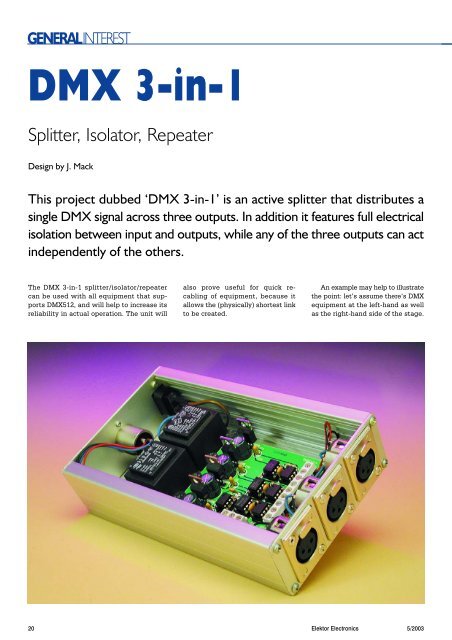 DMX 3-in-1 splitter/isolator/repeater - Chameleon