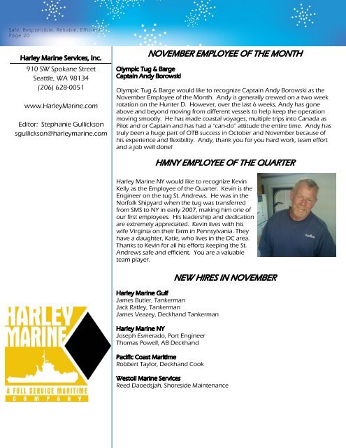 December - Harley Marine Services, Inc.
