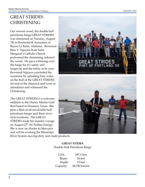 September - Harley Marine Services, Inc.