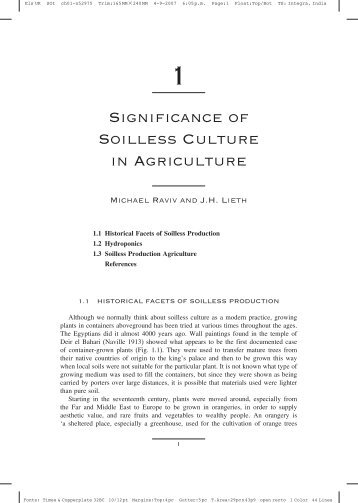 1 Significance of Soilless Culture in Agriculture