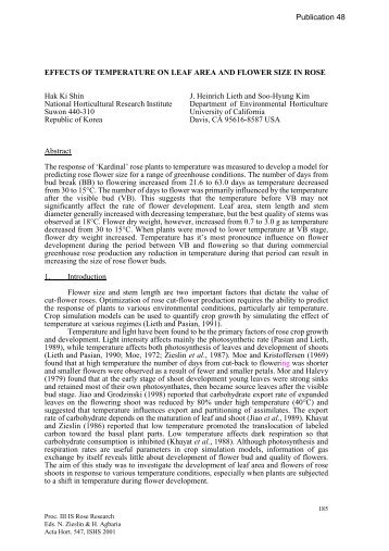 Effects of Temperature on Leaf Area and Flower Size in Rose