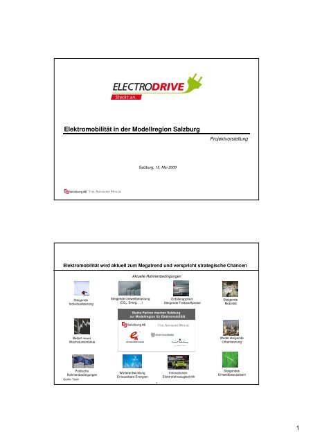 Elektromobilität in der Modellregion Salzburg, Thomas Rieder ...