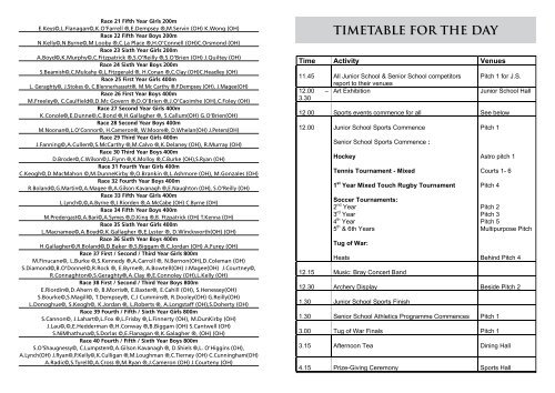 Prize & Sports Day Programme 2013 - St. Gerard's School