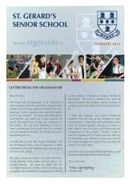 Headmaster's Summer Newsletter June 2011 - St. Gerard's School