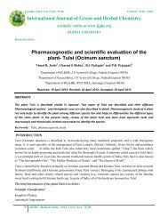 Pharmacognostic and scientific evaluation of the plant- Tulsi - IJGHC