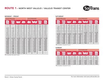 ROUTE 1 â NORTH WEST VALLEJO / VALLEJO ... - Soltrans