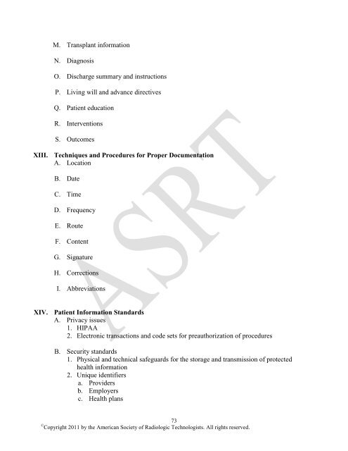 Radiologist Assistant Curriculum - American Society of Radiologic ...