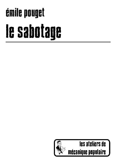 Le Sabotage - Infokiosques.net