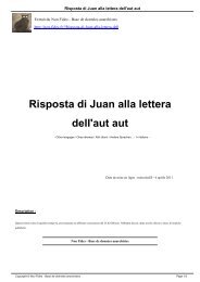 Risposta di Juan alla lettera dell'aut aut - Non Fides