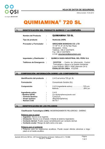 QUIMIAMINAÂ® 720 SL - Qsi