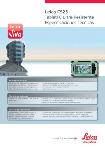 Leica CS25 TabletPC Ultra-Resistente Especificaciones ... - Tecnitop