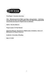 Final Report - Executive Summary Title: Workplacements for Maths ...