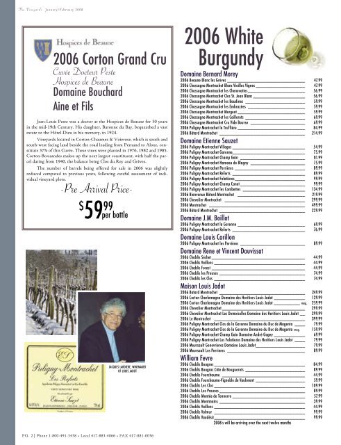 Copain Wine Cellars 2006 L'hiver Syrah - Brown Derby International ...