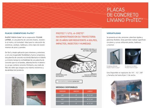 PLACAS DE CONCRETO LIVIANO ProTECÂ® - TCLEAR Latina ...