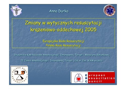 Zmiany w wytycznych ERC z 2005 r. [5,46 MB]. Autor: Anna Durka