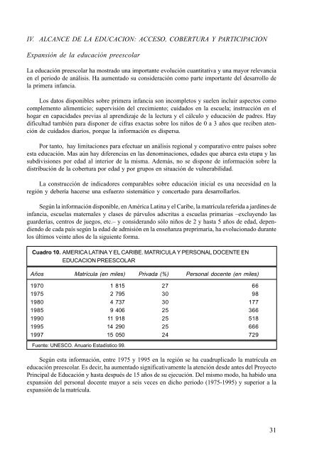 SituaciÃ³n educativa de AmÃ©rica Latina y el Caribe. 1980-2000